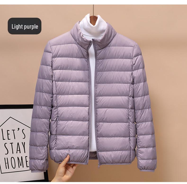 Women's 2025 Lightweight Down Jacket: 90% Duck Down, Stand Collar, Hooded, Short Outerwear, Autumn/Winter Collection, Plus Size Available