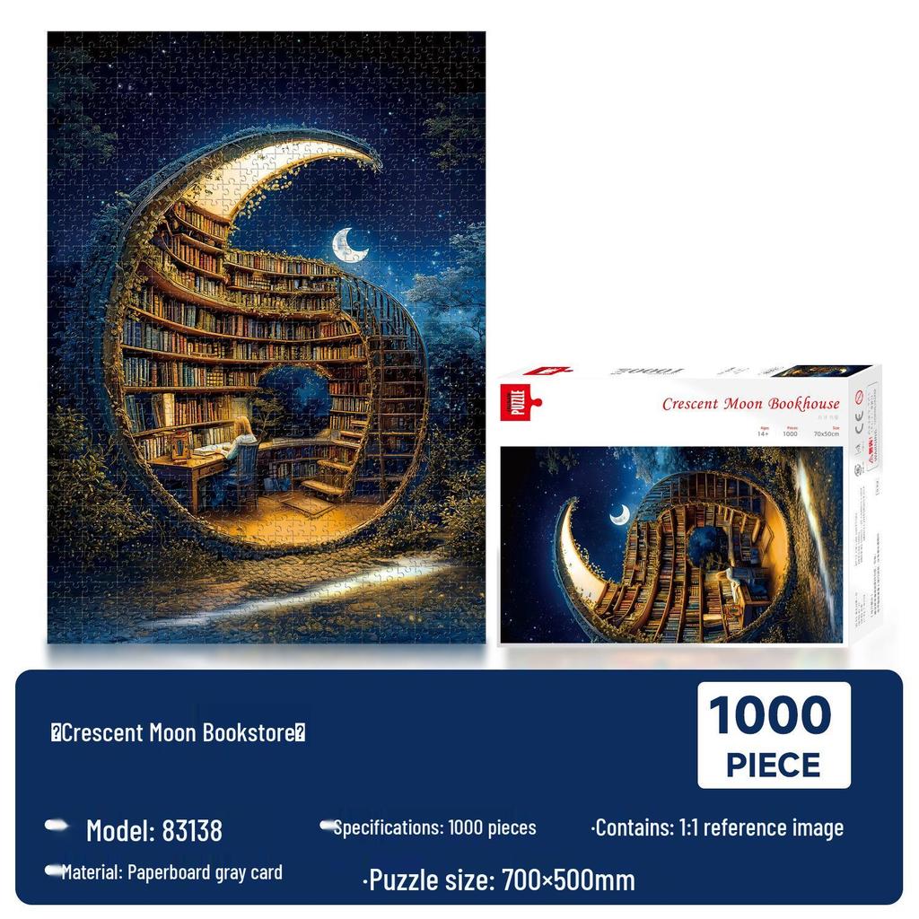1000-Piece Famous Painting Landscape Jigsaw Puzzle for Adults - Decompression Toy
