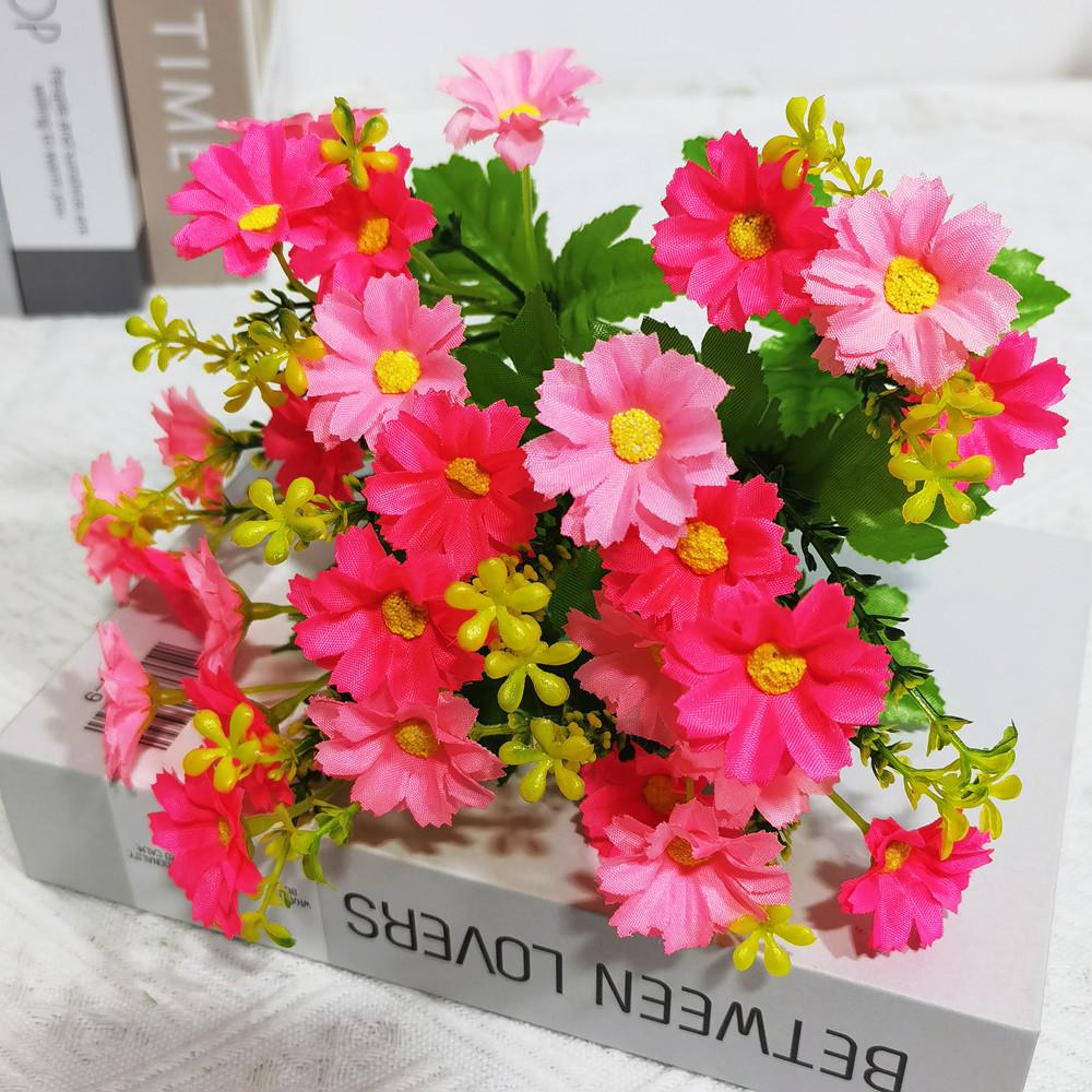 22*33CM One Bouquet 7Branch 28 Head Silk Daisy Artificial Decorative Flower DIY Wedding Floral Arrangement Home Room Table Decor