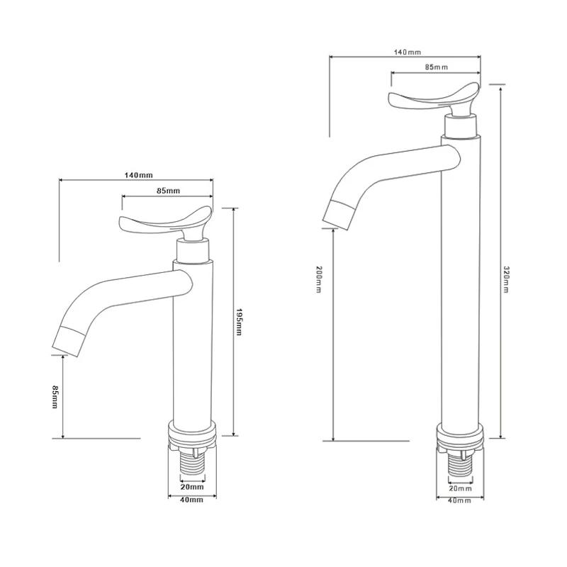 Black and Gold Basin Sink Faucet, Bath Faucets, Single Cold Water, Vanity Tap, Deck Mounted Washbasin Taps, Kitchen Faucets