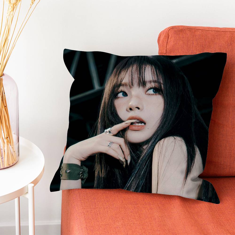 KKarina AAespaes Pillow Case Plush Fabric Soft Pillowcase Double Sided Print Cushion Cover Household Gifts