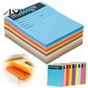 Removable Index Tabs Fluorescent Horizontal Line Sticky Notepad, Strong Adhesive Memo Document Classification Pad, Multi-color Lined Paper for