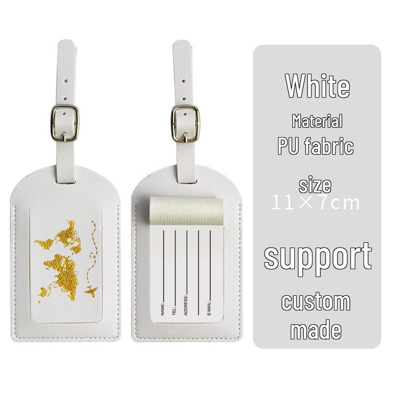 Thickened PU Leather Map-Stamped Luggage Tag & Passport Holder Set