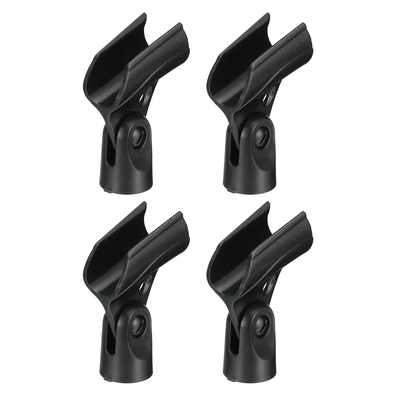 

uxcell Microphone Holder, O.D. 21mm - 33mm Plastic Interface, Microphone Holder Clip with 38 Metal Adapter for Lavalier Microphones, Black, Set of 4