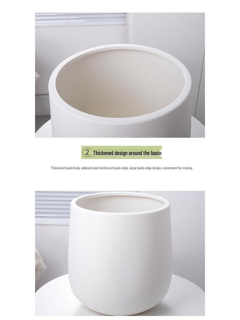 Zhihuiju Minimalist Large Round Resin Plant Pot for Indoor & Outdoor Use
