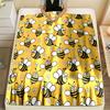 Cozy Bee-Themed Flannel Throw Blanket - Soft, Reversible, All-Season Comfort for Bed, Sofa, Camping & Travel - Machine Washable