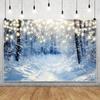 Winter Snowflake Christmas Photography Backdrop Decor Xmas Pine Tree Snowman Glitter Merry Christmas Party Photo Background Prop