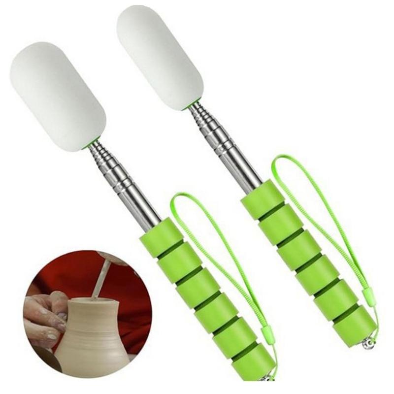Stainless Steel Telescopic Sponge Absorbers For Ceramic Clay Water Removal Adjustable Cleaning Rod With Ergonomic Handle