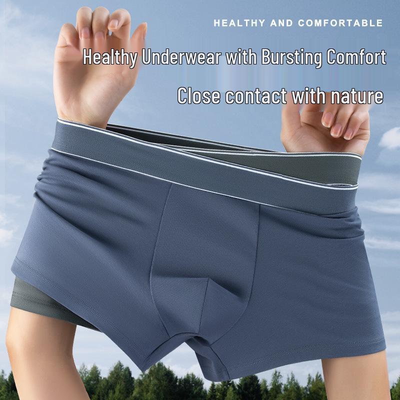 60-Pack Pure Cotton Men's Mid-Rise Seamless Antibacterial Boxer Briefs – Breathable, Solid Color, All-Season