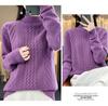 2023 Women's Autumn/Winter Thick Cable Knit Semi-High Neck Sweater