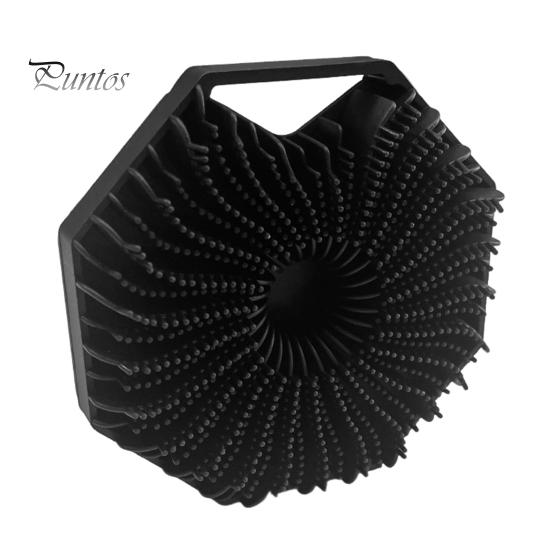 

Многоугольная силиконовая щетка для ванны, отшелушивающая щетка для чувствительной кожи, с массажными щетинками и нескользящей ручкой, щетка для душа 1pc чёрный