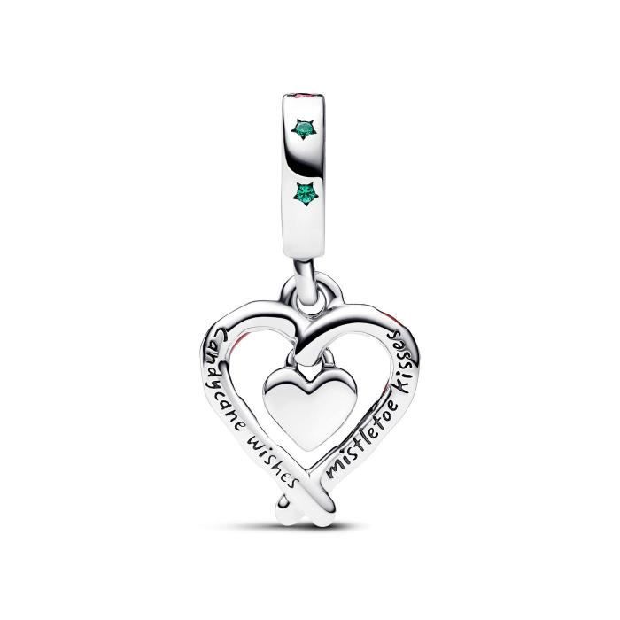 Charm pendentif - PANDORA - Noël - Argent sterling - Rouge - Femme