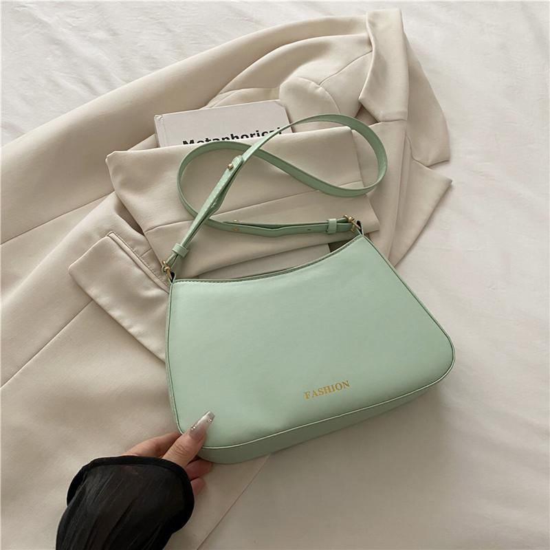 Solid color large capacity new beautiful 2025 temperament new fashionable solid color simple single shoulder underarm messenger bag women