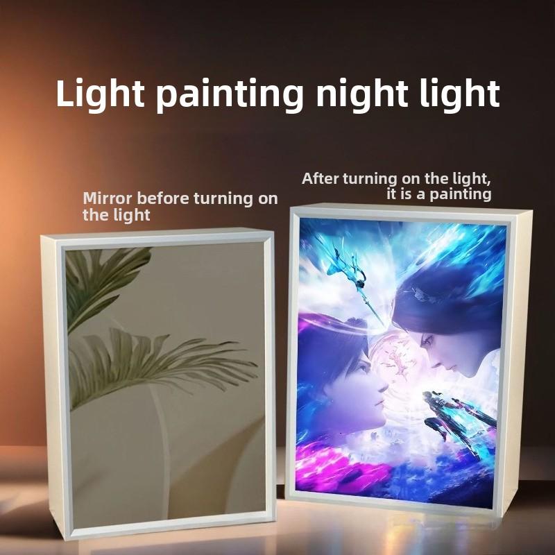 21cm/8.27in 3D Anime LED Lights Mirror Light Painting Fights Break Sphere Game Peripherals Collectible Desk Ornaments Toys Gifts