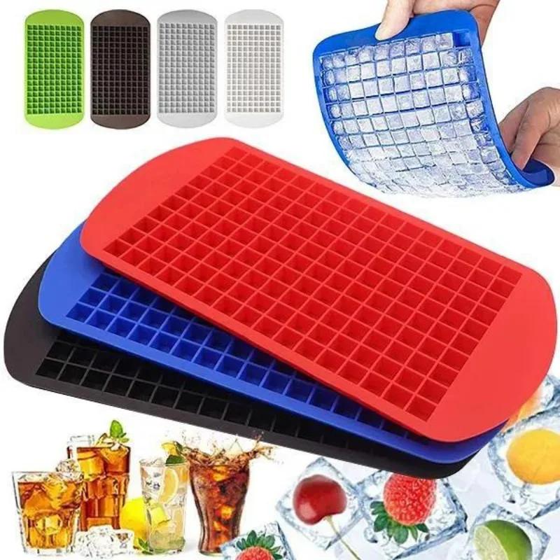 Silicone Mini Ice Cube Trays Small 1cm Stackable Easy Release 160 Crushed Ice Cube Molds Tiny Crushed Ice Cubes Maker Mold