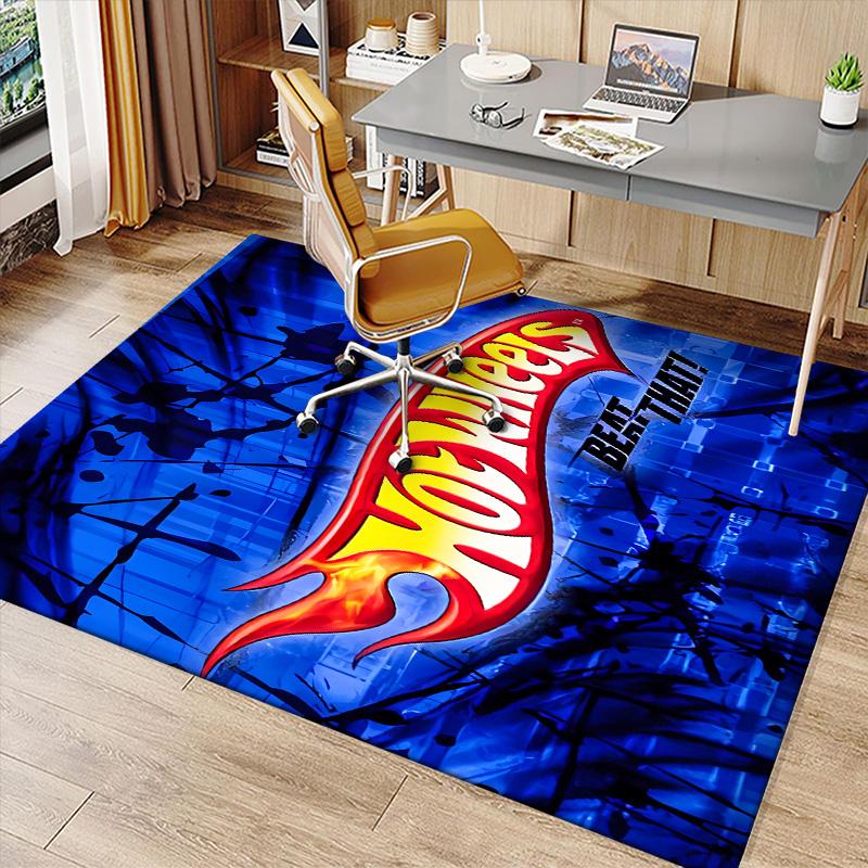 Hot Wheels logo Printed Absorbent Washable Carpet, Non-Slip Bathroom Mats, Kitchen Rugs, Yoga Mat,Living Room Entrance, Camping Picnic Rugs