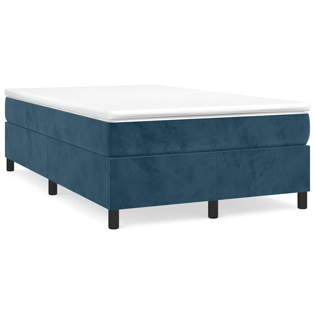 Box Spring Bed Frame Dark Blue 120 x 200 cm Velvet
