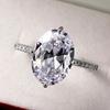 New Luxury Oval Cubic Zircon Wedding Engagement Rings for Women Simple High Quality Silver Color / Gold Color Classic Jewelry