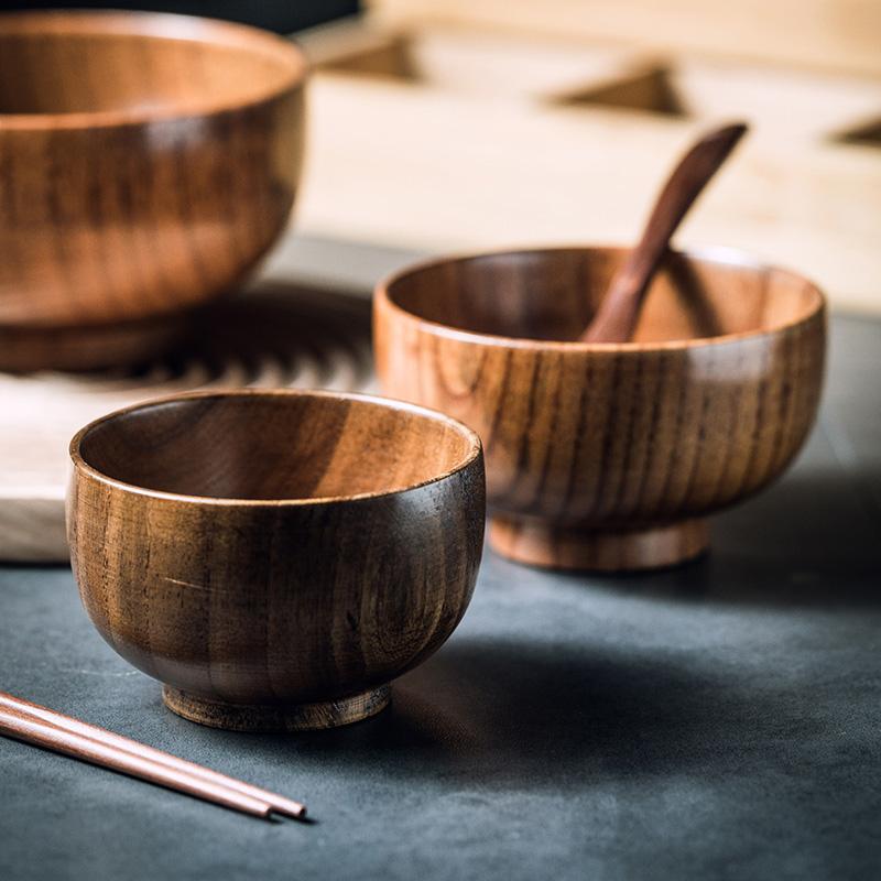 Handcrafted Japanese Zelkova Wood Bowl, Elegant Wooden Dining Bowl, Authentic Rustic Wooden Soup Bowl for Home Use