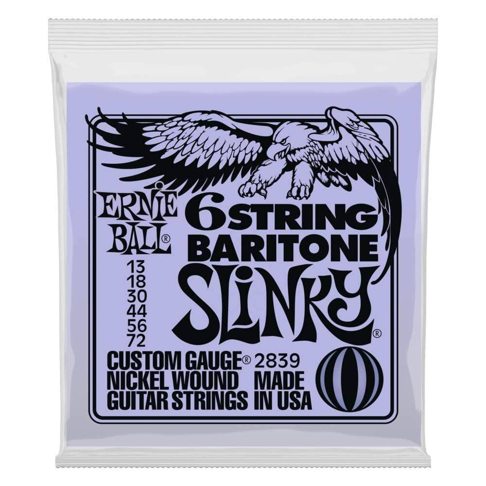 

[Authentic] Ernie Ball 2839 6-String Baritone Slinky Strings for Baritone Guitar (13-72)
