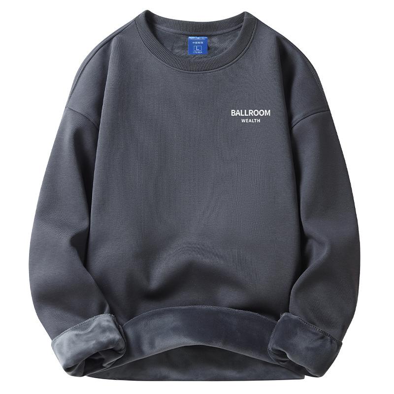 Толстовка с капюшоном мужская весна, осень и зима 420 г плотная молодежная круглая горловина свободная повседневная куртка с капюшоном 5XL recommended 200-110kg