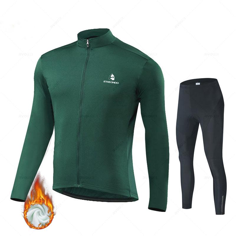 New Winter Thermal Fleece Cycling Jersey Set Sports Team Bike Suit Mountian Bicycle Clothing Ropa Ciclismo Invierno Hombre