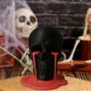 Melting Tears Skull Decoration Bold Edgy Human Head Sculpture Tabletop 3D Printed Skull Ornament for Home Bookshelf Graveyard Decor