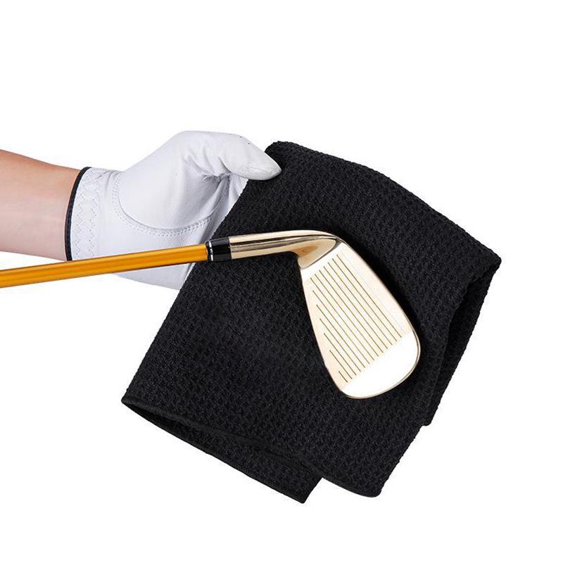 Golf Towel Set 3-Piece: Microfiber Waffle Weave with Pineapple Grid Design for Ball Cleaning