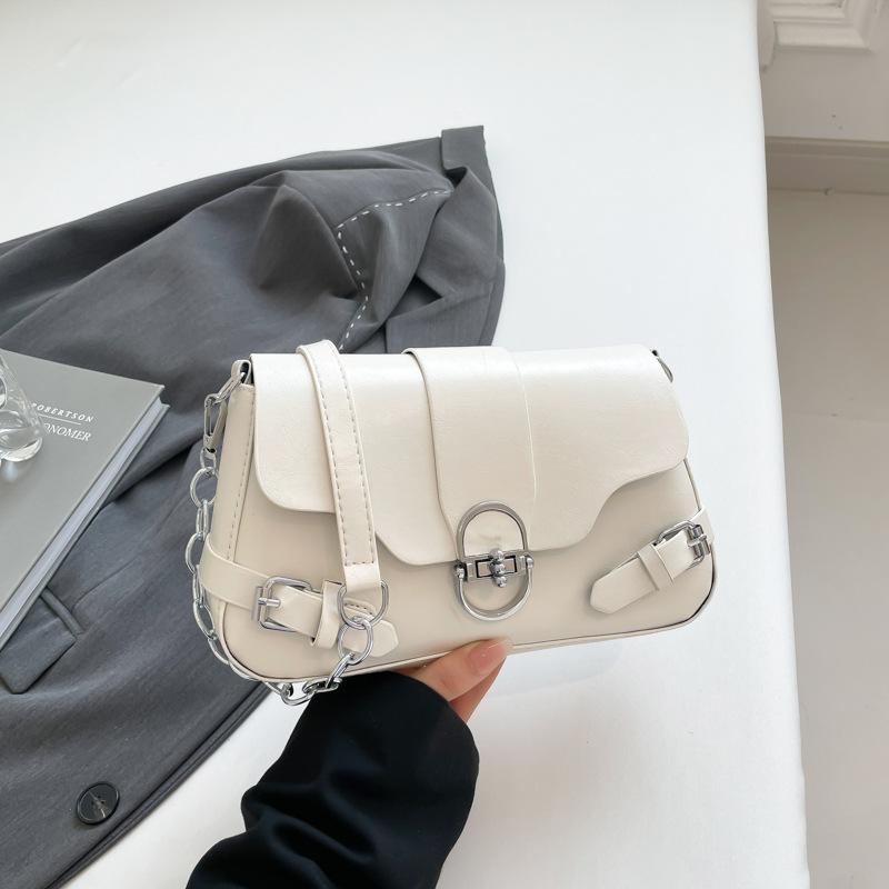Summer new Spice Girl locomotive armpit bag fashion lock shoulder messenger bag simple handbag