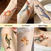 Chinese Style Waterproof Phoenix & Koi Tattoo Sticker - Long-lasting, Aesthetic Dunhuang Design for Arm & Collarbone