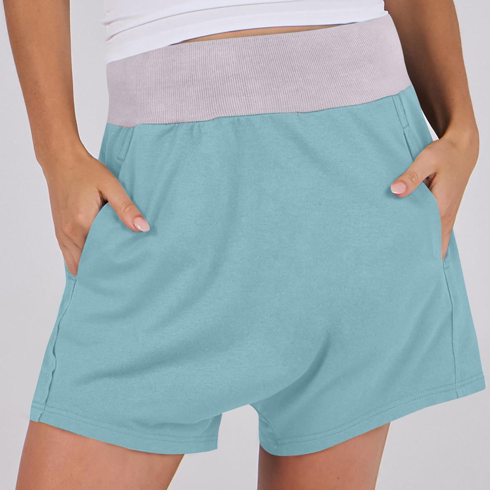 

Женские повседневные свободные летние шорты с высокой талией, удобные шорты для занятий йогой и карманами, модная одежда XXL