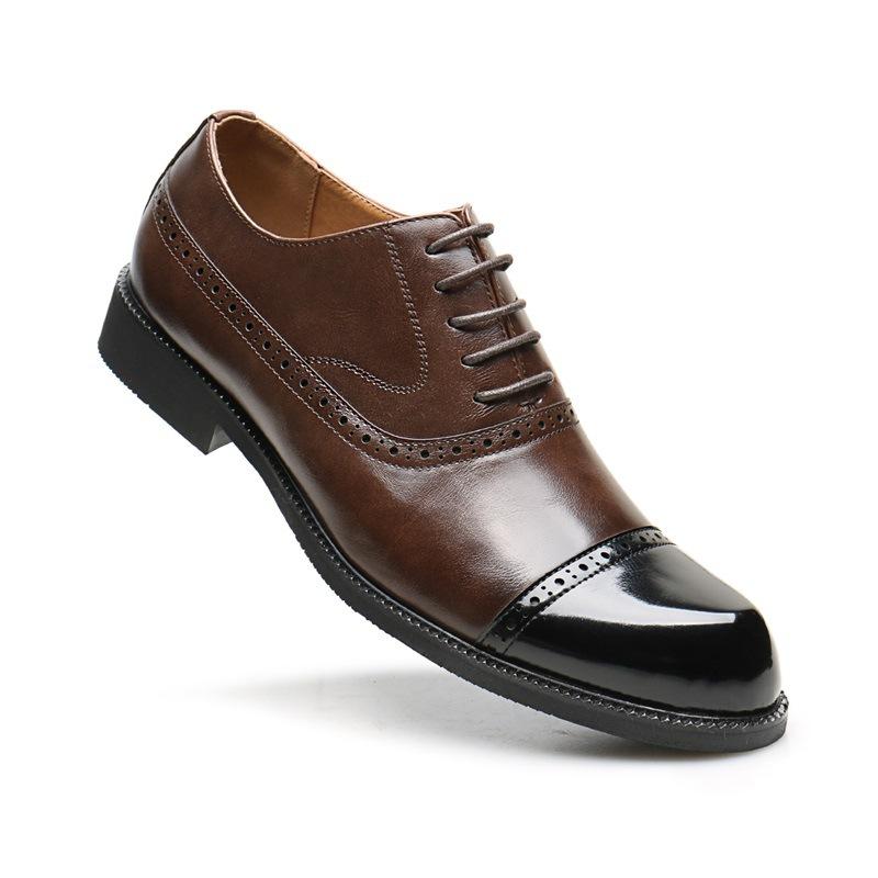 

[Заказ, может быть обработан] Новые деловые повседневные кожаные туфли на шнуровке, мужские туфли 2025 года 45 темно-коричневого