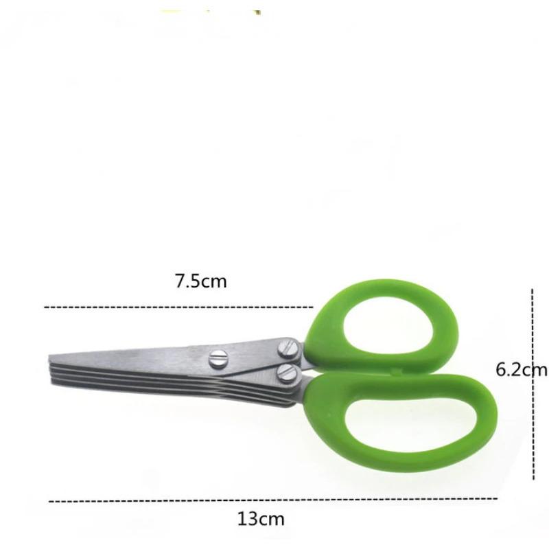 3 / 5vrstvé multifunkční nerezové nůžky na jarní cibulku, nástroj na sekání zeleniny a salátu, kuchyňské nůžky, doplňky