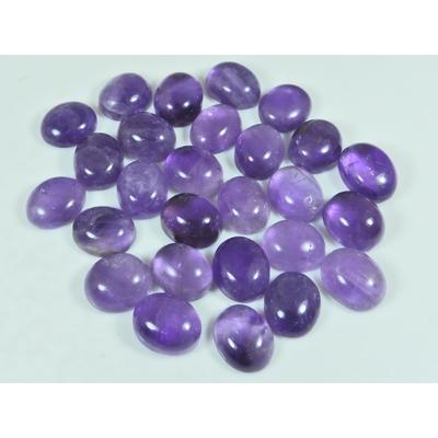 9X11MM Natural Amethyst Oval Shape Cabochon Loose Gemstone 27Pcs Lot 131Cts. C-3661