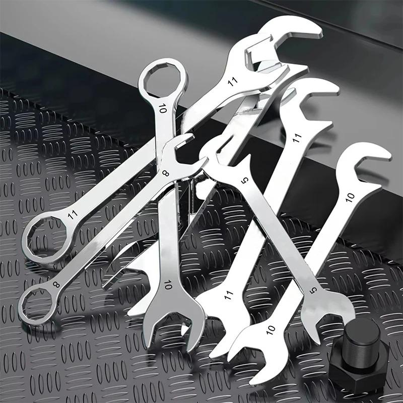 Stainless Steel Mini Thin Double Open End Wrench Dual Purpose Hand Tool For Auto Repair & Household 5mm-11mm