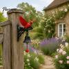 Vintage Style Doorbell Ornament Red Bird Garden Bell, Wall Mounted Outdoor Dinner Birthday Gift for Friends Yard Decor Porch Patio Entryway Farmhouse