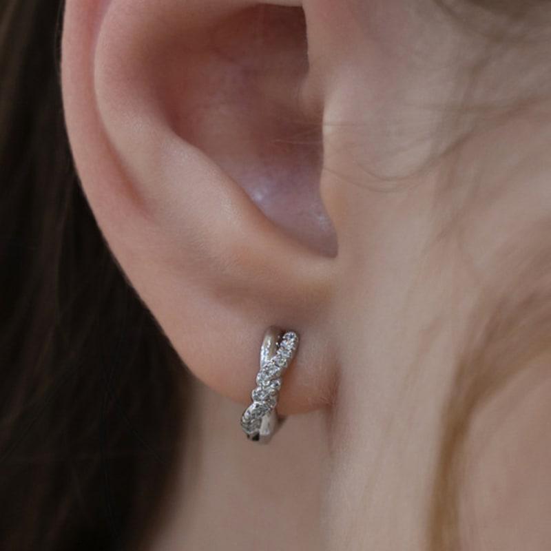 Tatiana (925 Silver) Liora Wave Hoop Earrings EC3209