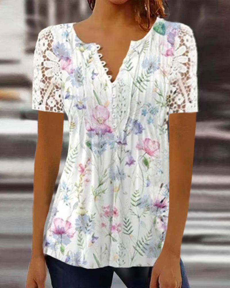 2023 Spring Women's Lace Long Sleeve T-shirt - European and American Fashion