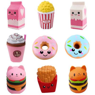 Kawaii Slow Rising Squishy Set, PU Popcorn Animal Squeeze Decor, Premium Stress Relief Piece for Xmas and Holiday Gifting