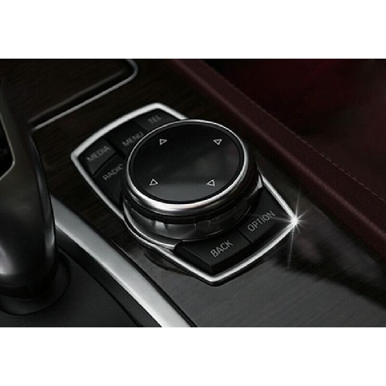 For BMW X3 G01 X4 G02 2018- Silver Steel Console Multimedia Knob Frame Trim