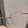 Extra Large Quadrilateral Metal Frame Glasses Women Anti Blue Light Clear Flat Eyewear Fashion Trendy Accessories