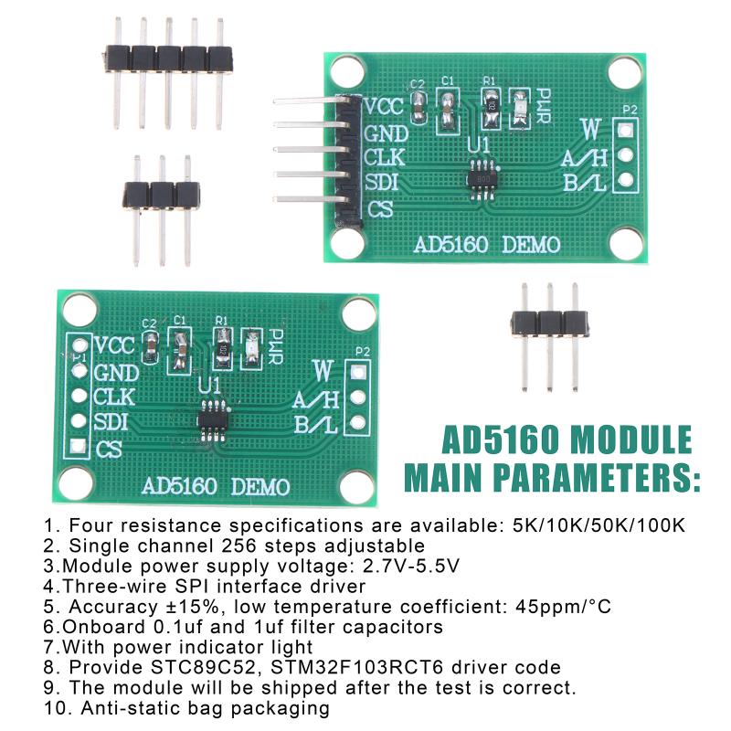 AD5160 Digital Potentiometer Module RoHS Compliant 5K 10K 50K 100K for Commercial Electronic Equipment Production