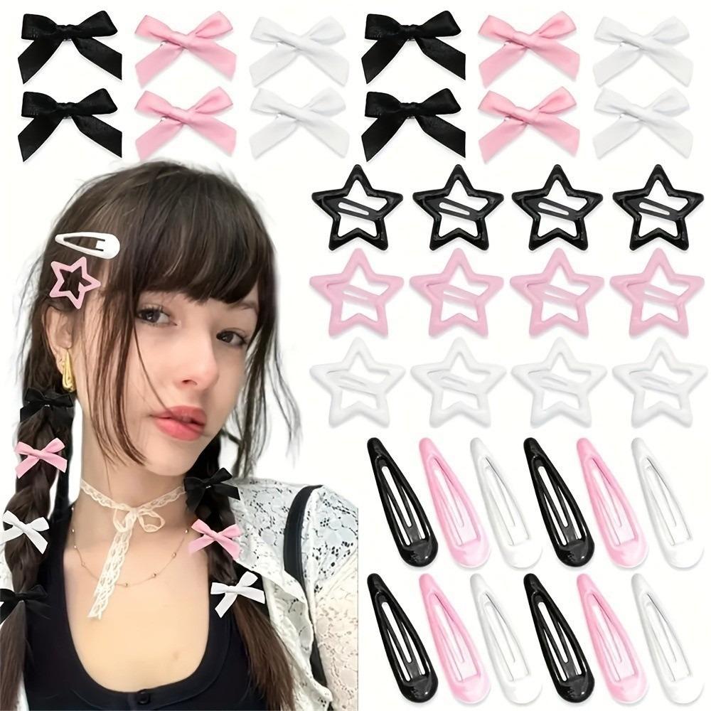 20/36Pcs Mini Bow Hair Clip Sweet Waterdrop Hair Clips New Bow Hairpin  Hair Accessories