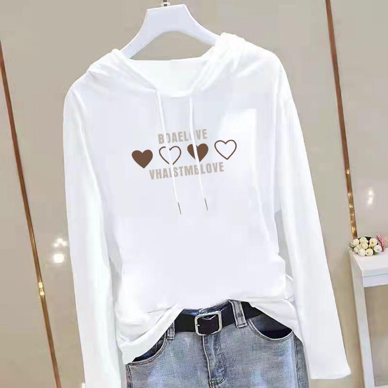 

Women s 2024 Korean-Style Long Sleeve Hooded Cotton Tee 3XL [Recommended 134-145 lbs]