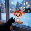 Christmas Deer Snowflake Window Decal Set PVC Static Cling Decor Home Kitchen Bathroom Shop Display