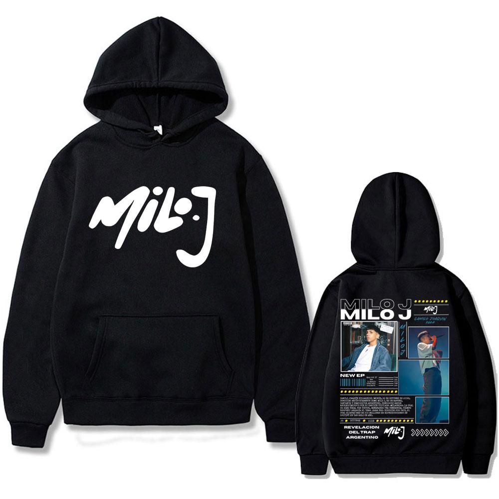 Rapper Milo J 111 Album Graphic Hoodie Men Women Hip Hop Fashion Oversized Hooded Sweatshirt Men's Casual Fleece Cotton Hoodies