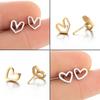 Korean Minimalist Stainless Steel Heart Stud Earrings