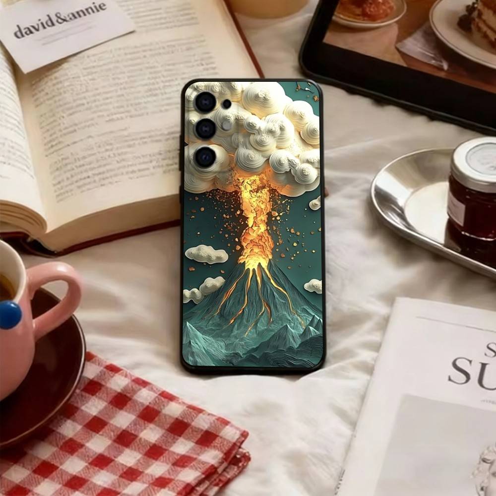 

Volcano of Emotions Phone Case For Samsung S25,S24,S21,S22,S23,S30,Ultra,S20,Plus,Fe,Lite,Note,10,Black Cover Samsung S21fe