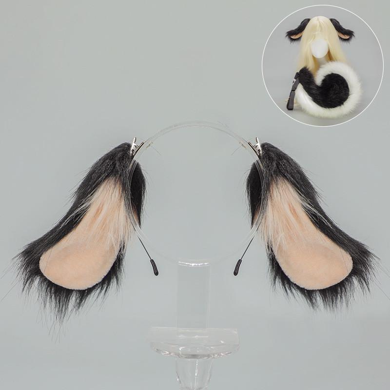 Set Cosplay con Orecchie e Coda da Cane Anime Giapponese con Accessori Peluche per Feste di Halloween
