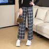 Plaid Elastic Waist Casual Petite Pants - Plus Size, Versatile Spring/Summer Style